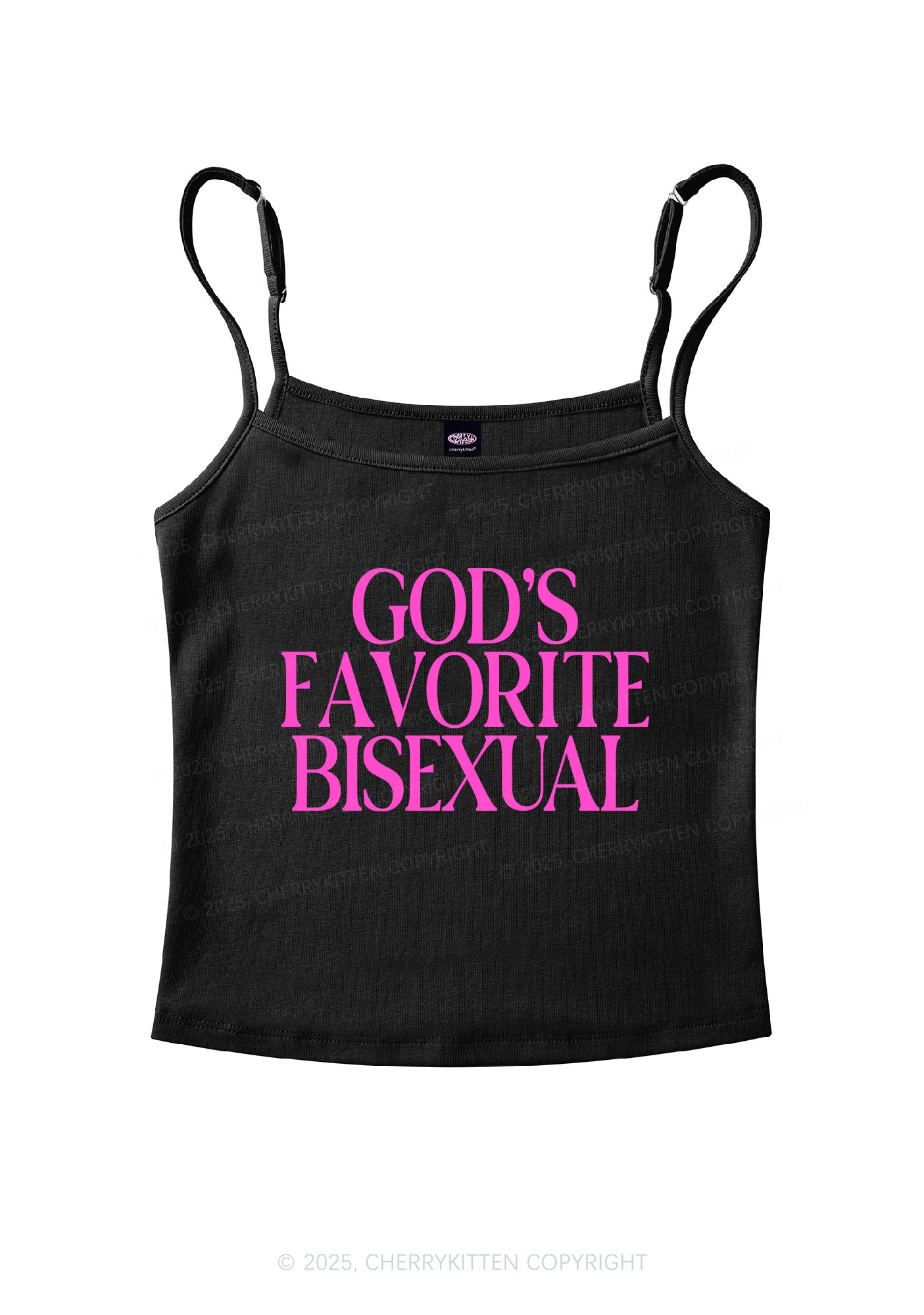 Gods Favorite Bisexual Pride Y2K Spaghetti Strap Cami Cherrykitten