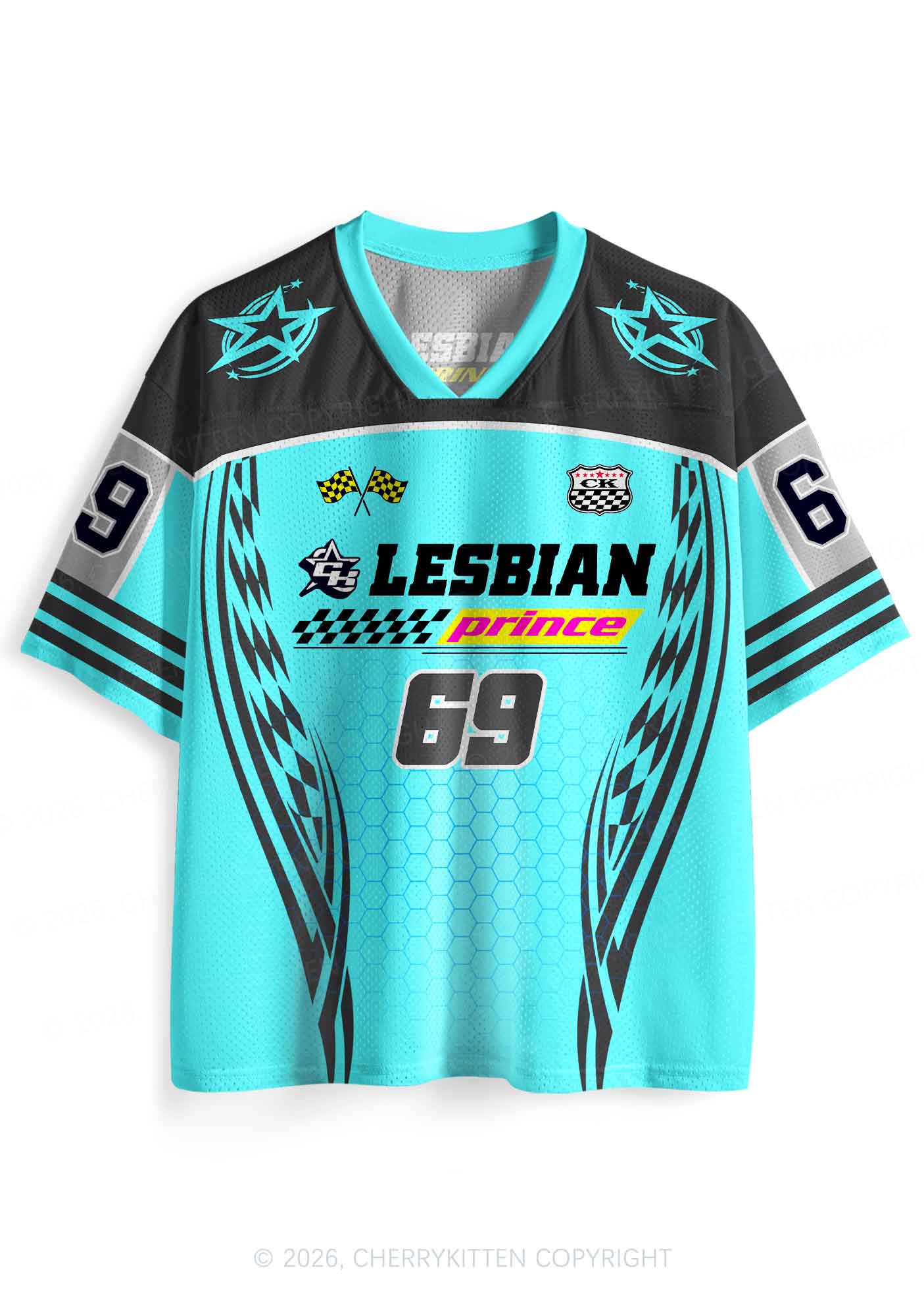 Blue Lesbian Prince Pride Y2K Sport Jersey Shirts Cherrykitten