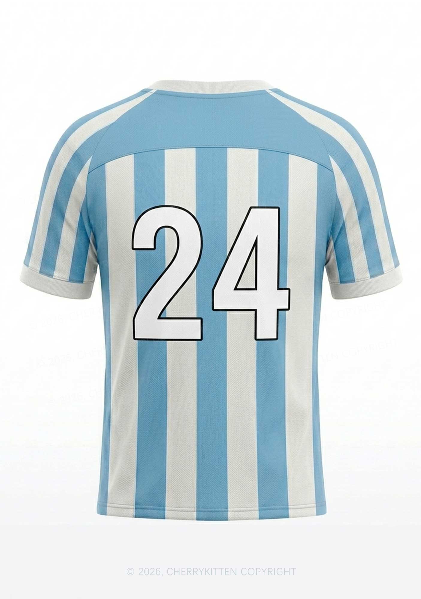 Blue White Stripes Faggot Pride Y2K Football Jersey Shirts Cherrykitten