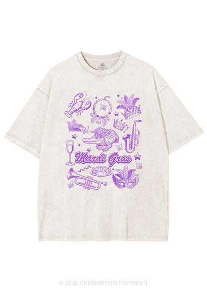 Mardi Gras Symbols Y2K Shirts Washed Tee Cherrykitten
