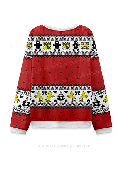 Sounds Gay Pride Y2K Christmas Knit Sweatshirt Cherrykitten