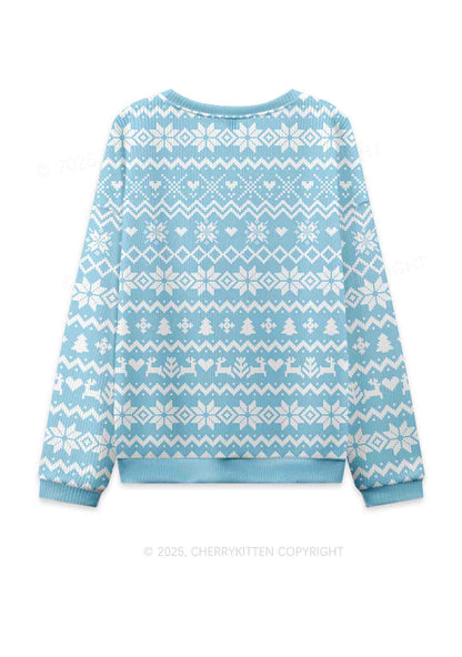 Father Figure Y2K Christmas Knit Sweatshirt Cherrykitten