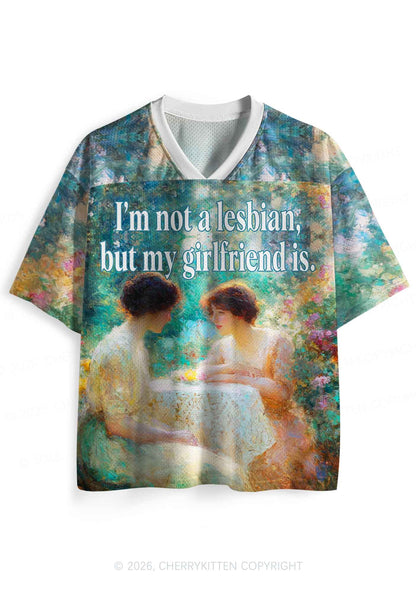 Mint Green Im Not A Lesbian Pride Y2K Sport Jersey Shirts Cherrykitten