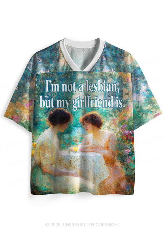 Mint Green Im Not A Lesbian Pride Y2K Sport Jersey Shirts Cherrykitten