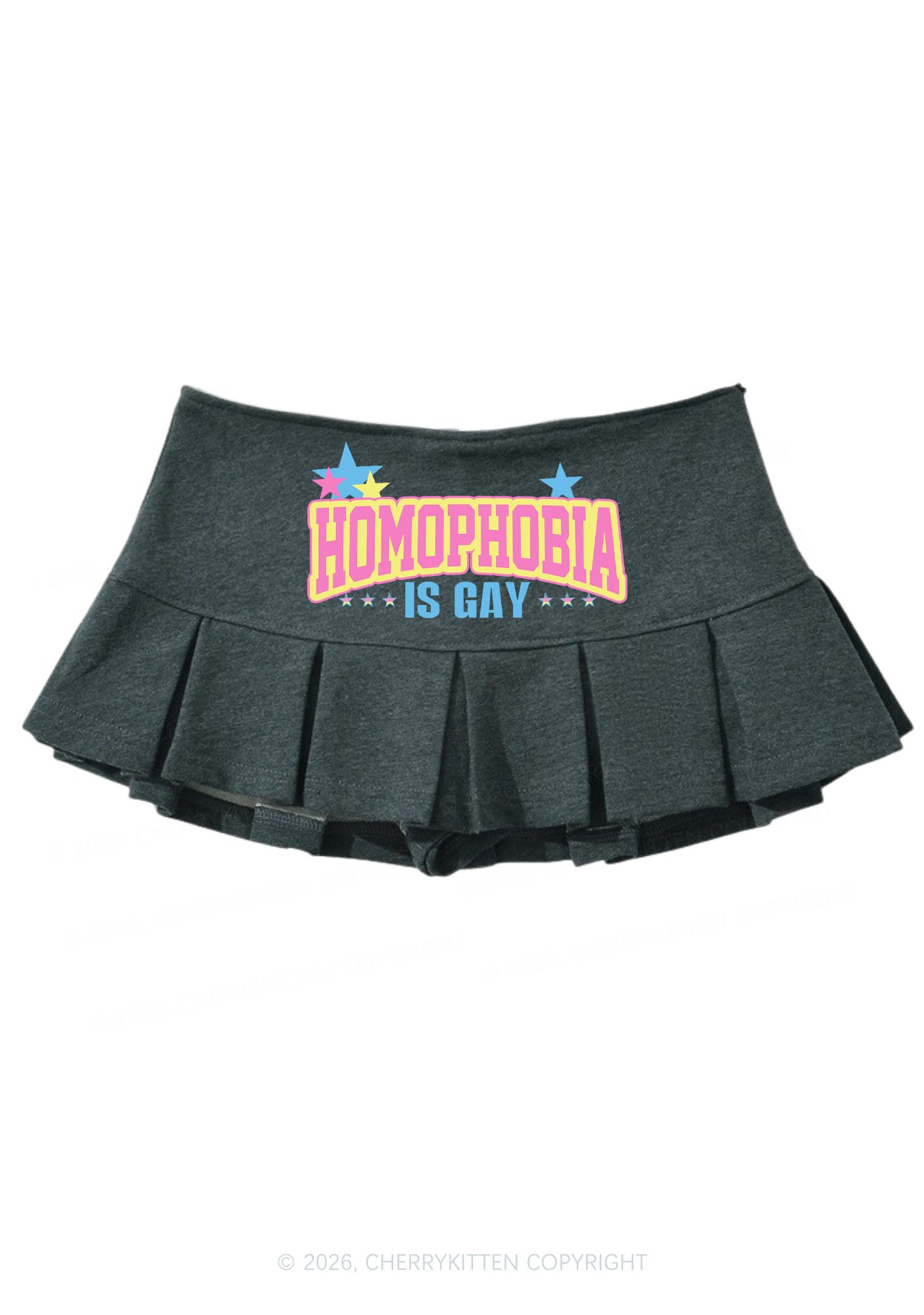 Homophobia Is Gay Pride Y2K Mini Pleated Skirts Cherrykitten