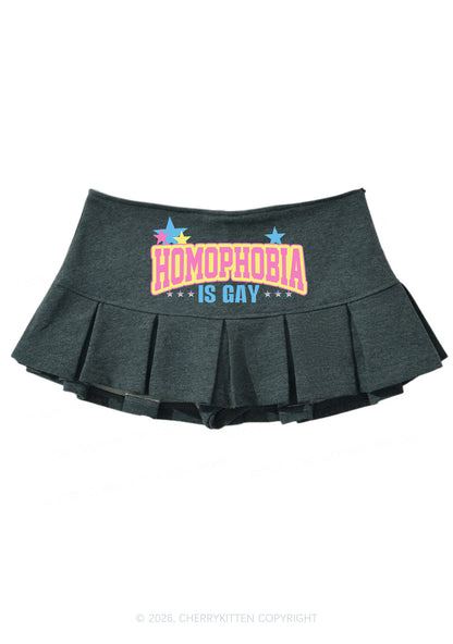Homophobia Is Gay Pride Y2K Mini Pleated Skirts Cherrykitten