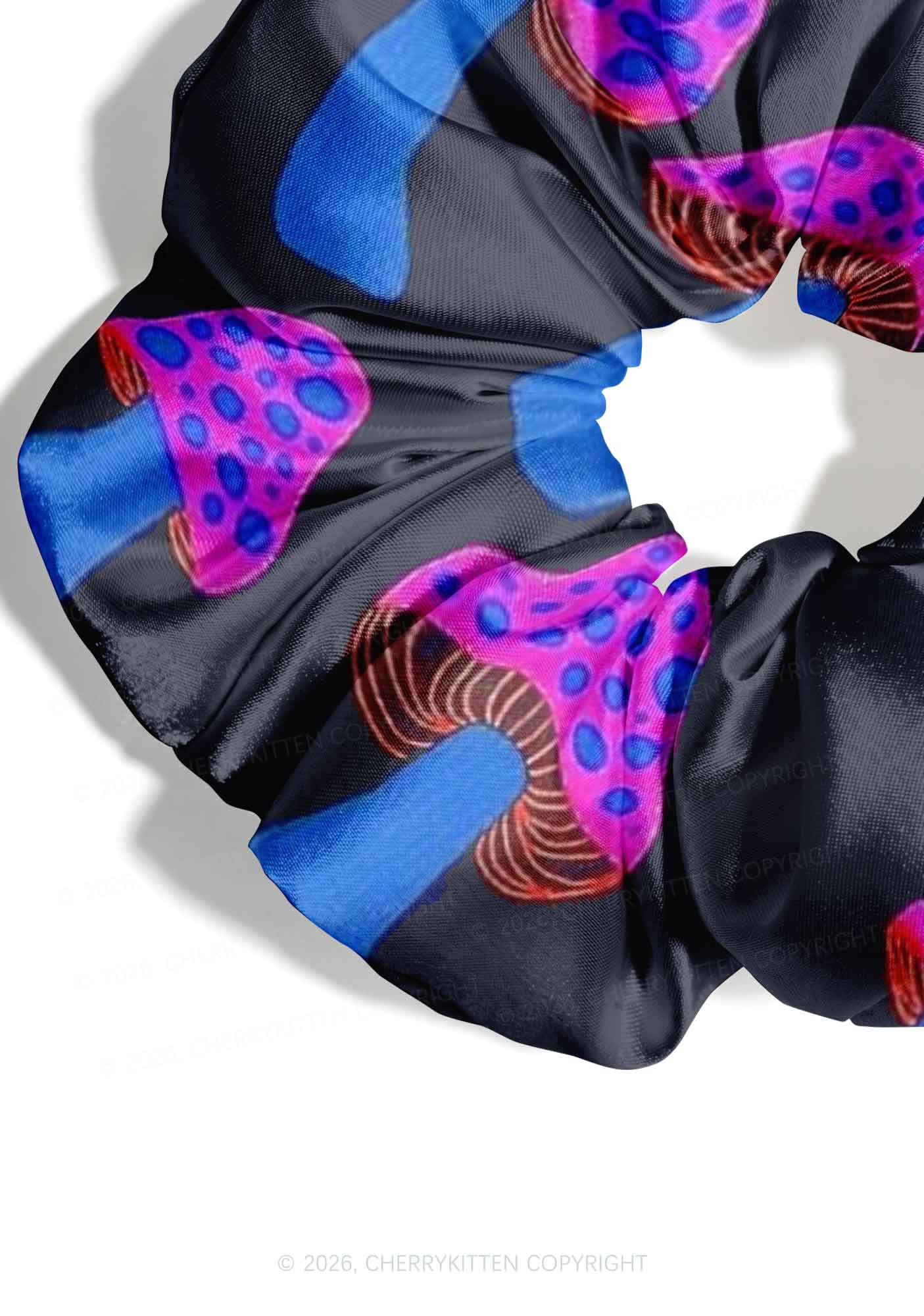 Blue Mushroom Y2K Hair Scrunchie Cherrykitten