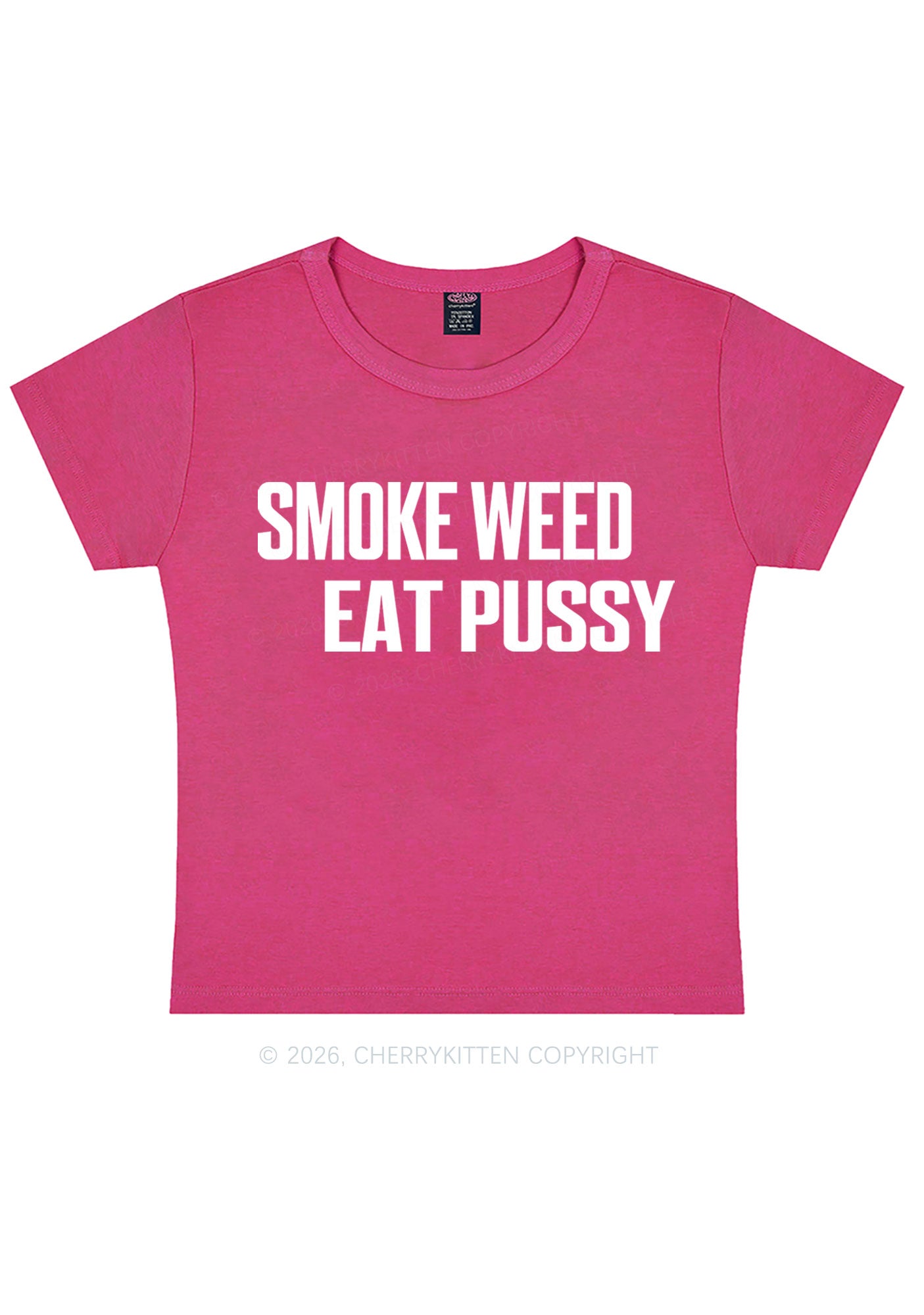 Smoke Wxxd Eat Puxxy Y2K Baby Tee Cherrykitten