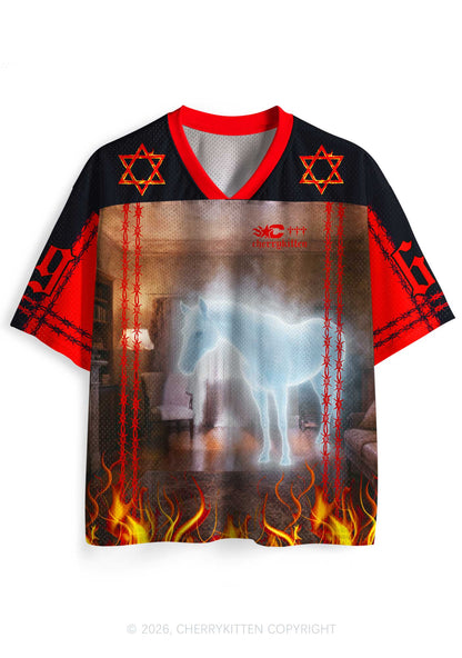 Halloween Glowing Spectral Horse Y2K Sport Jersey Shirts Cherrykitten