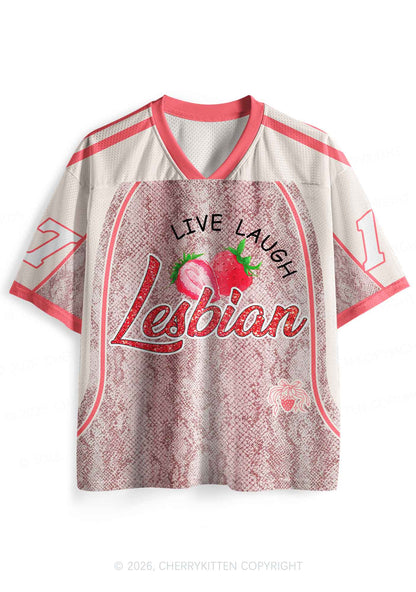 Live Laugh Lesbian Pride Y2K Sport Jersey Shirts Cherrykitten