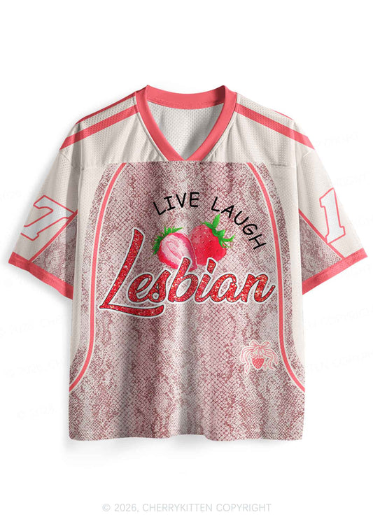 Live Laugh Lesbian Pride Y2K Sport Jersey Shirts Cherrykitten