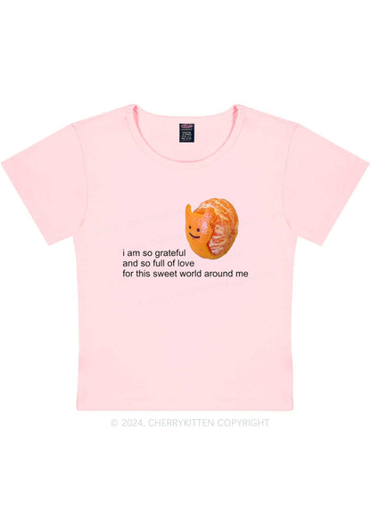 Grateful Orange Y2K Baby Tee Cherrykitten