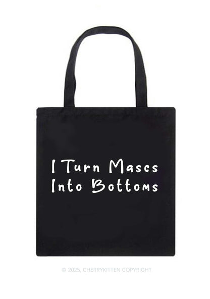 Turn Mascs Into Bottoms Pride Y2K Canvas Tote Bag Cherrykitten