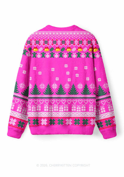 Four Christmas Ducks Y2K Knit Sweatshirt Cherrykitten