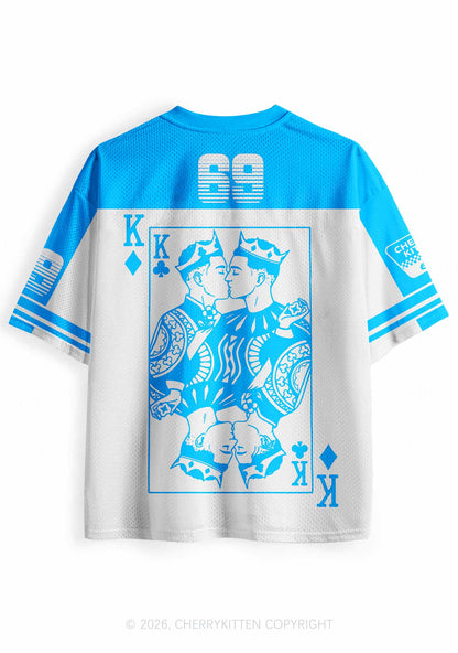 Blue Gay King Pride Y2K Sport Jersey Shirts Cherrykitten