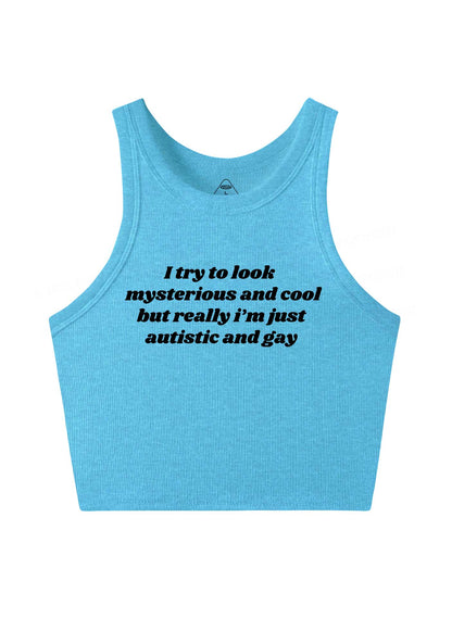 Im Just Autistic And Gay Pride Y2K Crop Tank Top Cherrykitten