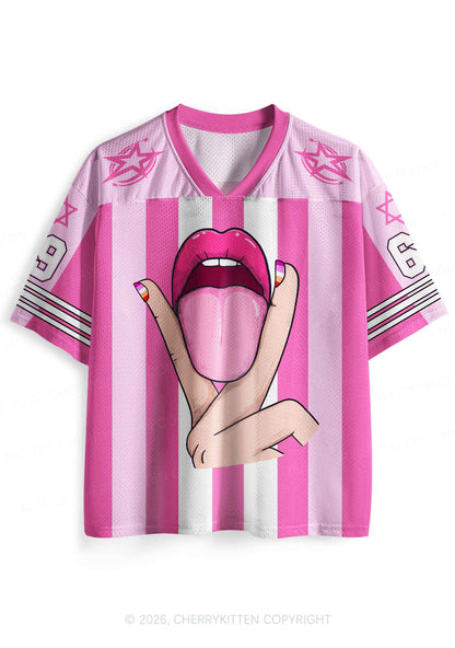 Lesbian Nails Lips Pride Y2K Sport Jersey Shirts Cherrykitten