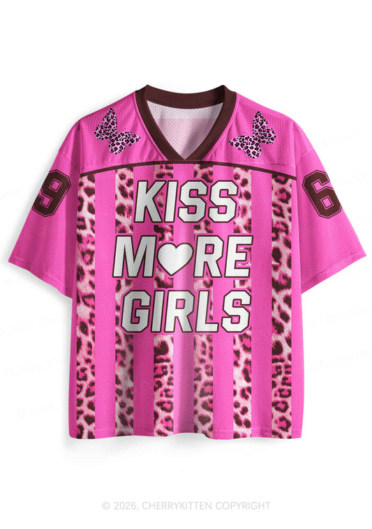 Kiss More Girls Leopard Butterfly Pride Y2K Sport Jersey Shirts Cherrykitten