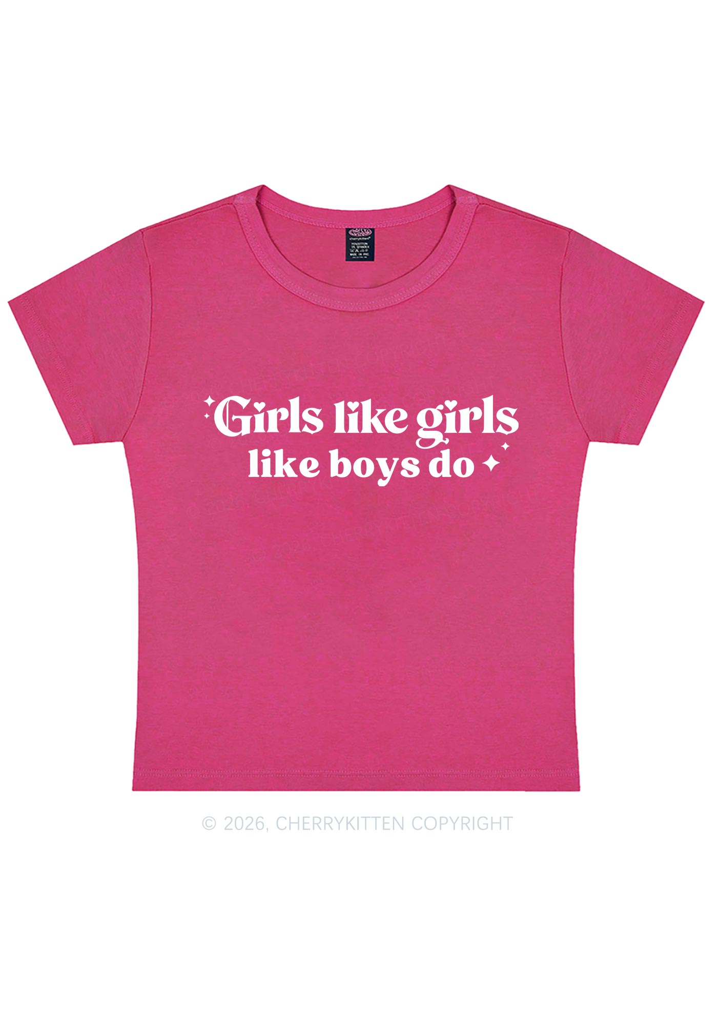 Girls Like Girls Like Boys Do Pride Y2K Baby Tee Cherrykitten