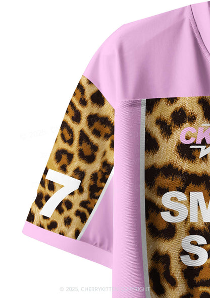 Custom Leopard Smoke Blunt Y2K Crop Sport Jersey Shirts Cherrykitten