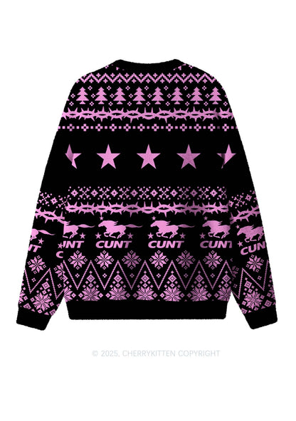 Cxxt Pony Y2K Christmas Knit Sweatshirt Cherrykitten