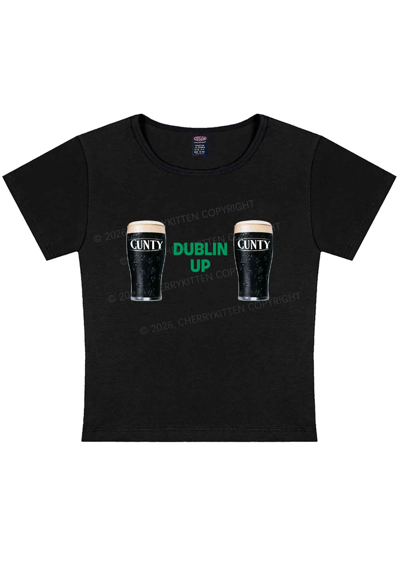 Dublin Up St Patricks Y2K Baby Tee Cherrykitten