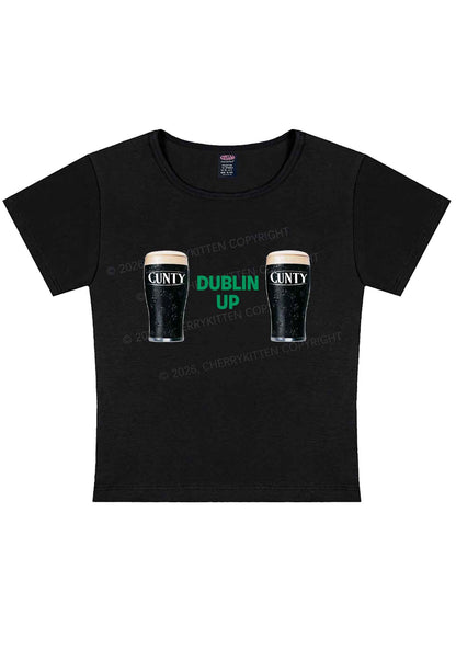 Dublin Up St Patricks Y2K Baby Tee Cherrykitten
