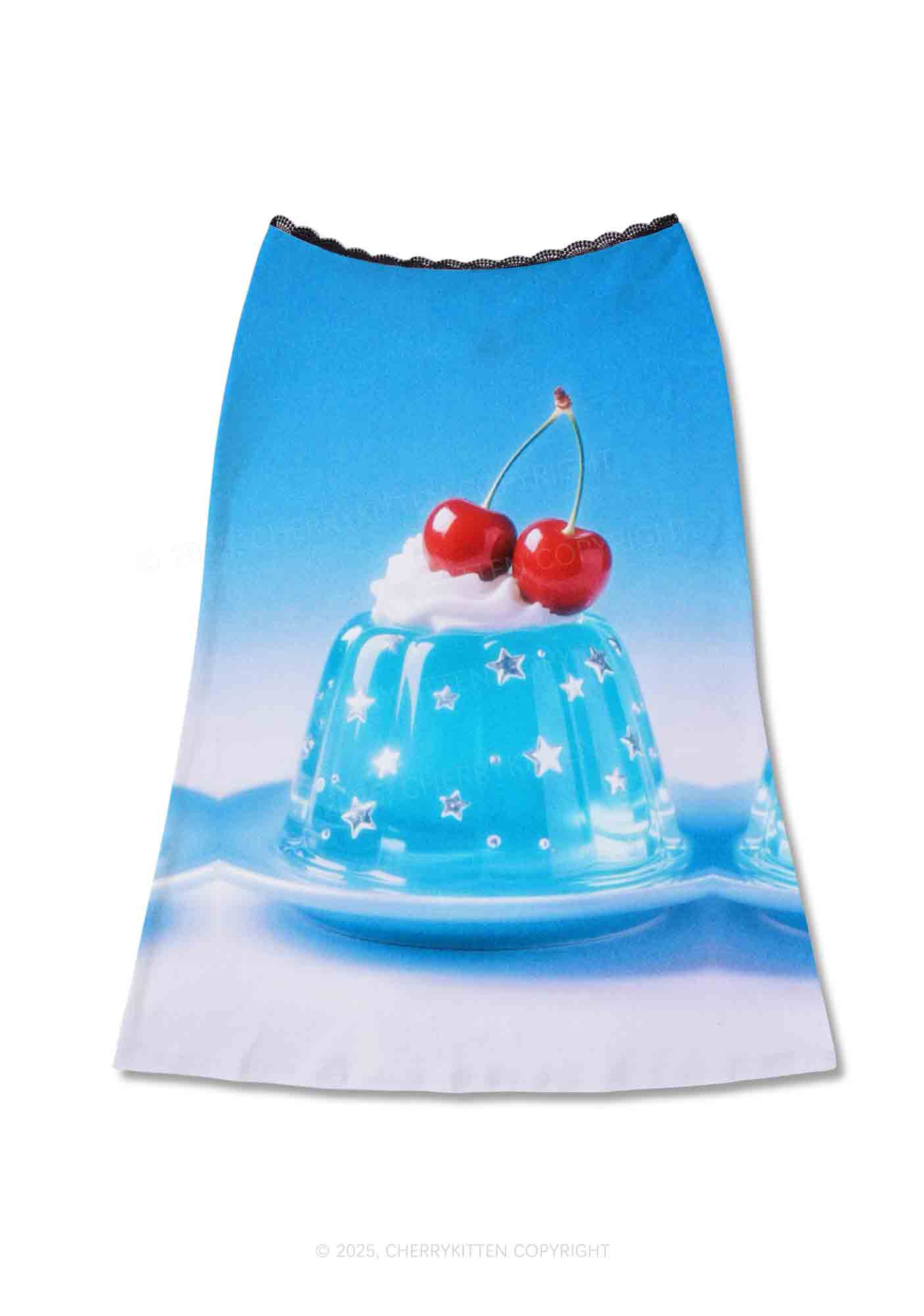 Cherry Jelly Y2K Print Midi Skirt Cherrykitten