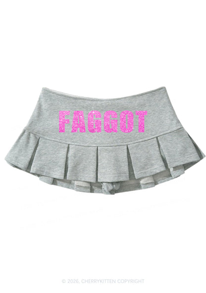 Glitter Faggot Pride Y2K Mini Pleated Skirts Cherrykitten