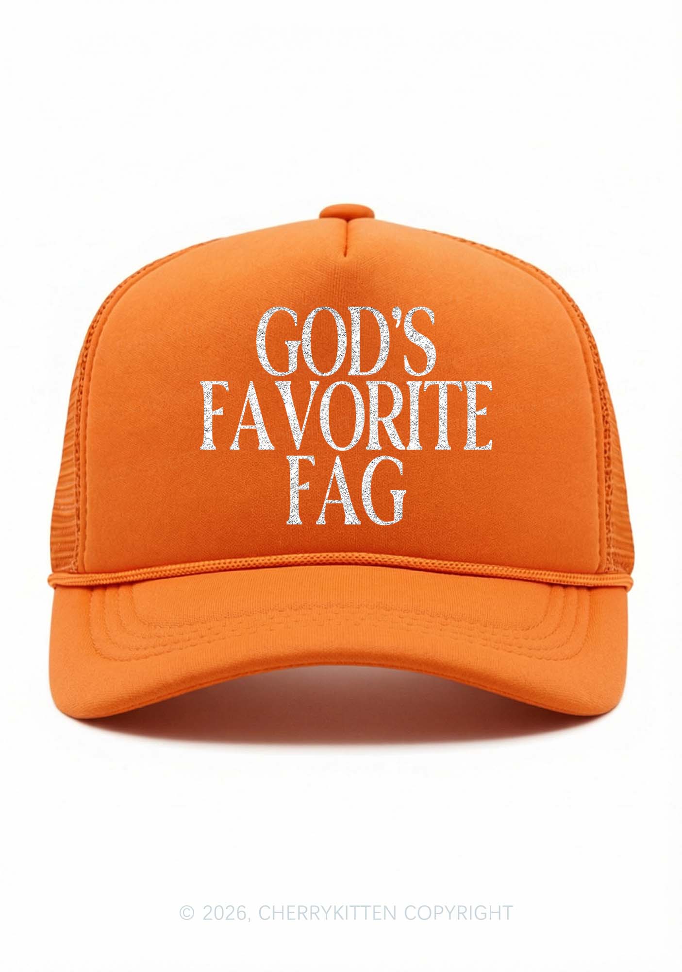 Glitter Gods Favorite Fag Pride Y2K Trucker Hat Cherrykitten