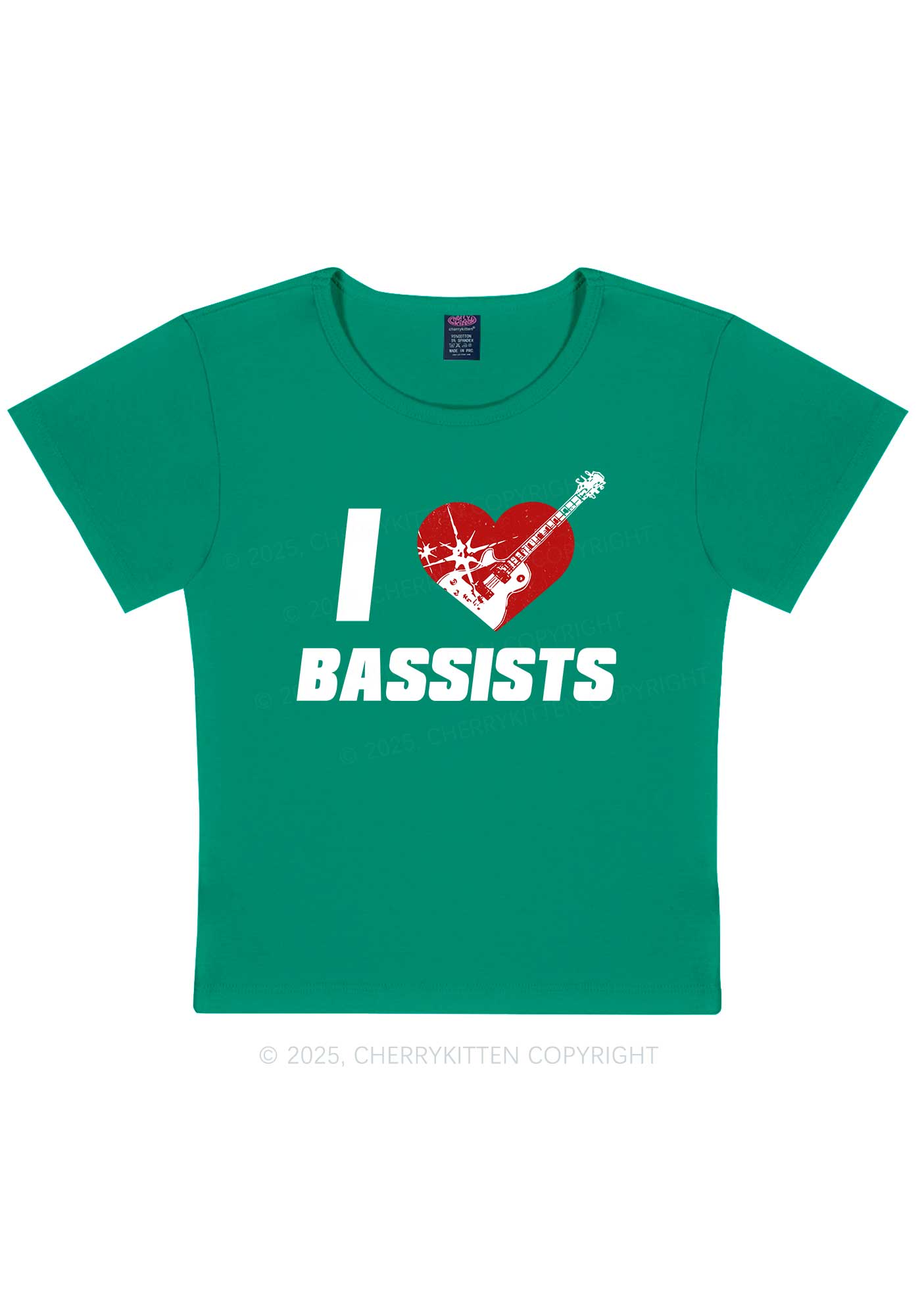 I Love Bassists Y2K Baby Tee Cherrykitten