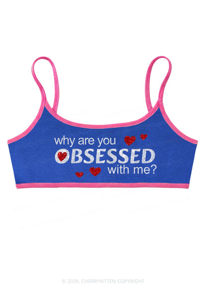 Glitter Obsessed With Me Y2K Super Crop Cami Cherrykitten