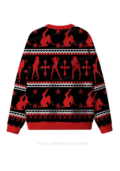 Sorry I Was Blunt Y2K Christmas Knit Sweatshirt Cherrykitten