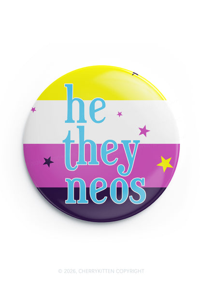 He They Neos Pride 1Pc Y2K Pin Badge Cherrykitten