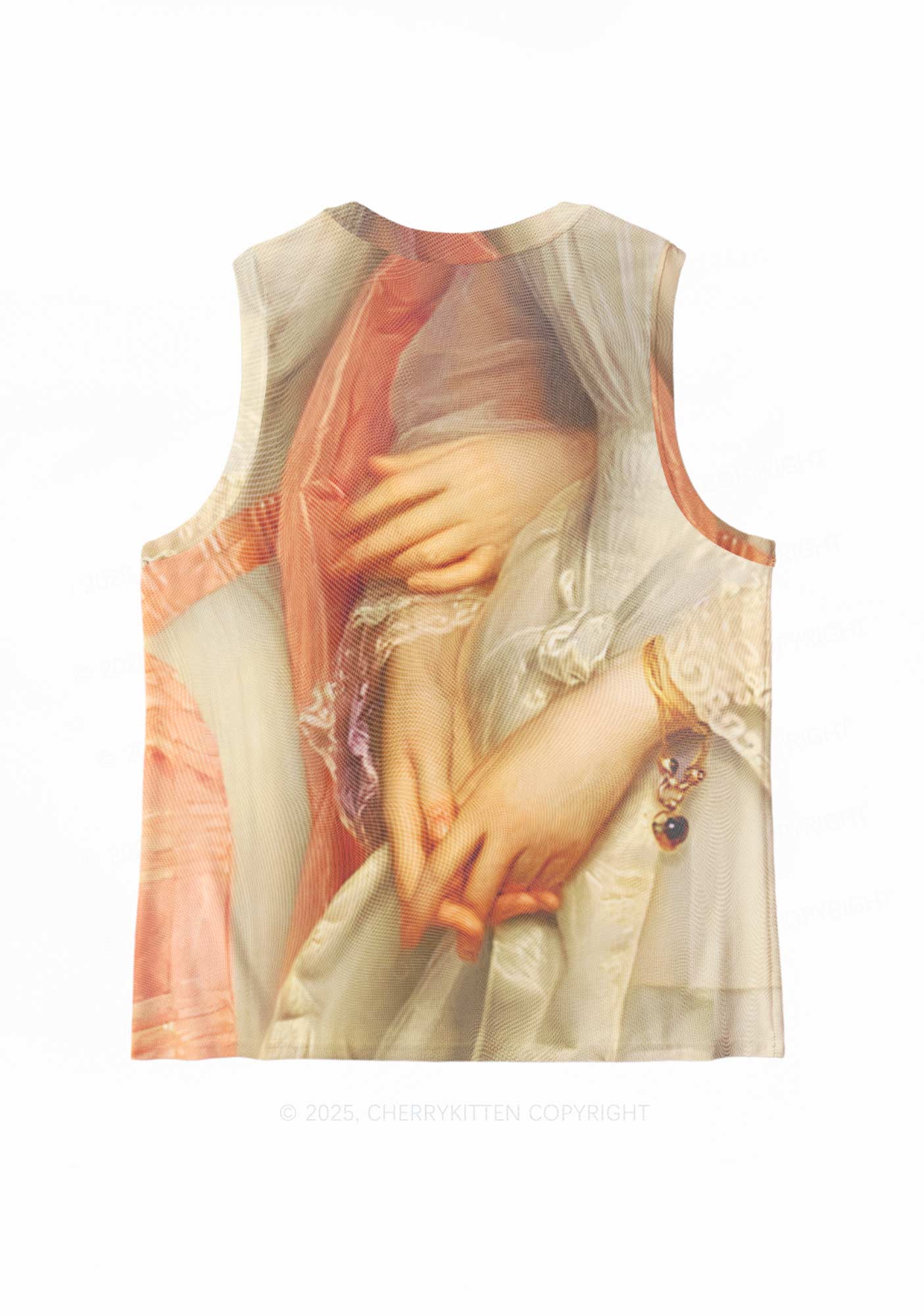 Sapphic Hands Pride Y2K Mesh Muscle Tank Cherrykitten