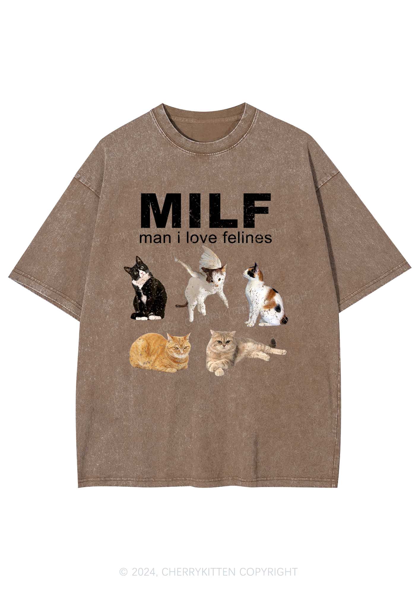 Mxxf Felines Y2K Washed Tee Cherrykitten