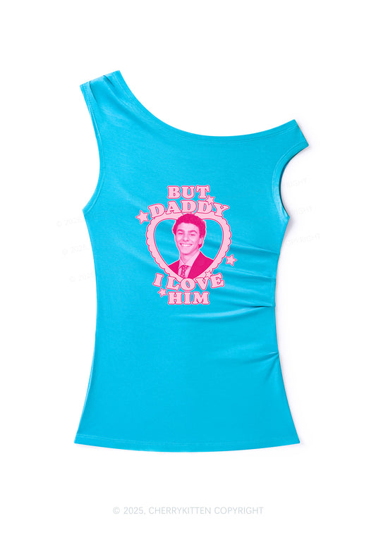 Daddy I Love Him Luigi Y2K Off Shoulder Tank Top Cherrykitten