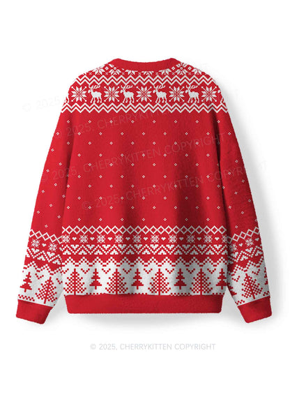 Hit Him Y2K Christmas Knit Sweatshirt Cherrykitten