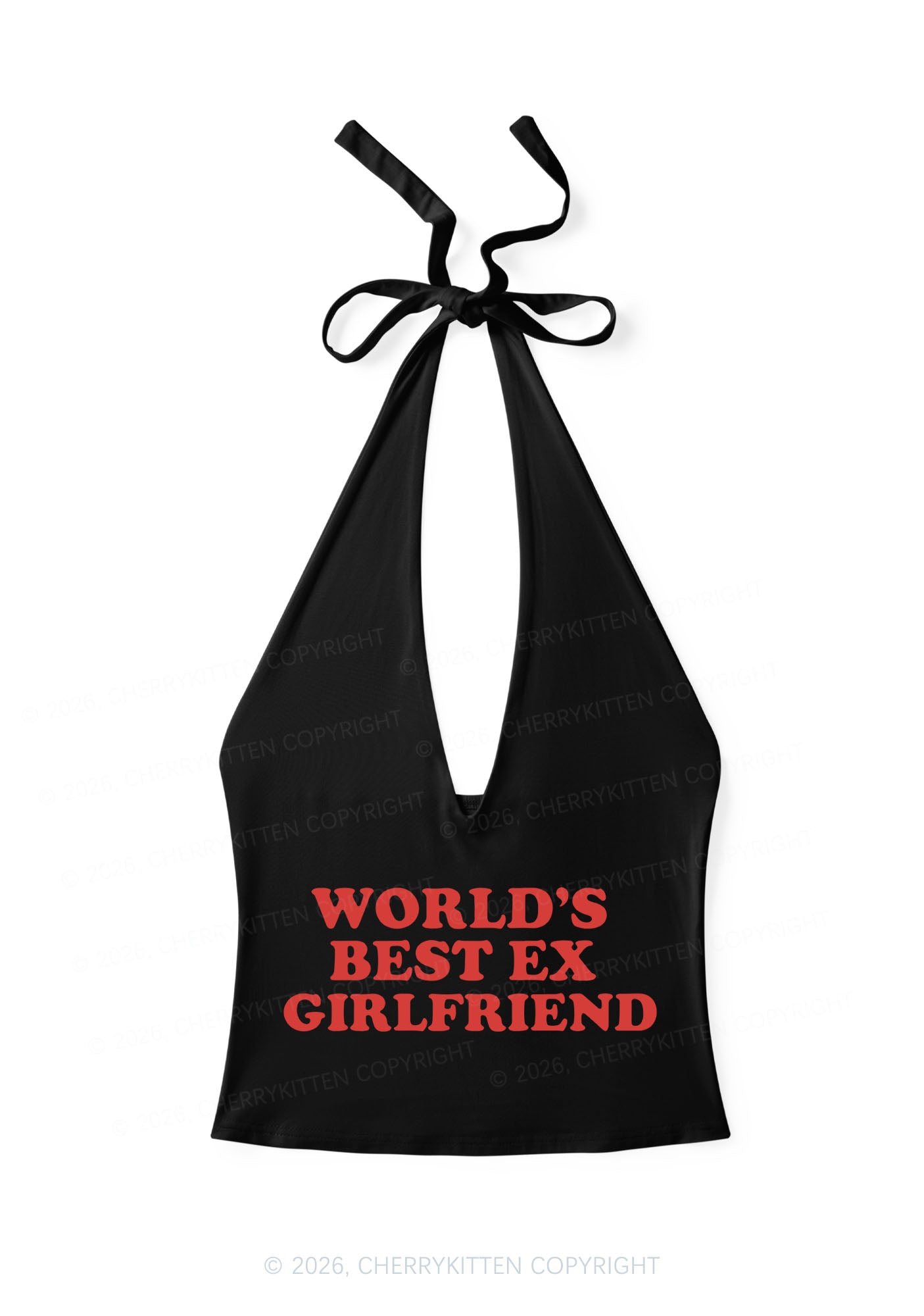 Best Ex Girlfriend Y2K Halter Deep V Neck Cami Cherrykitten