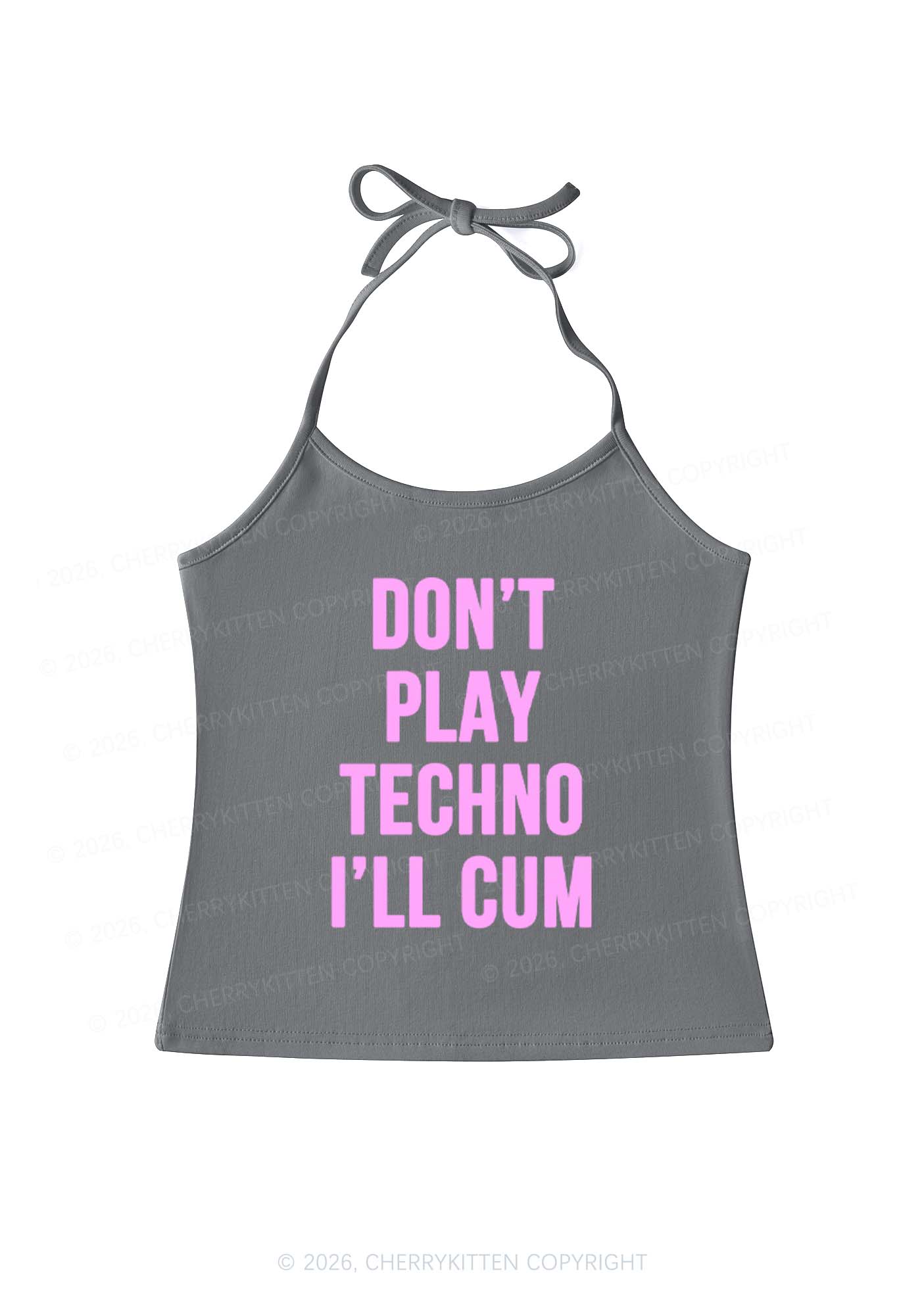 Dont Play Techno Y2K Halter Neck Cami Cherrykitten