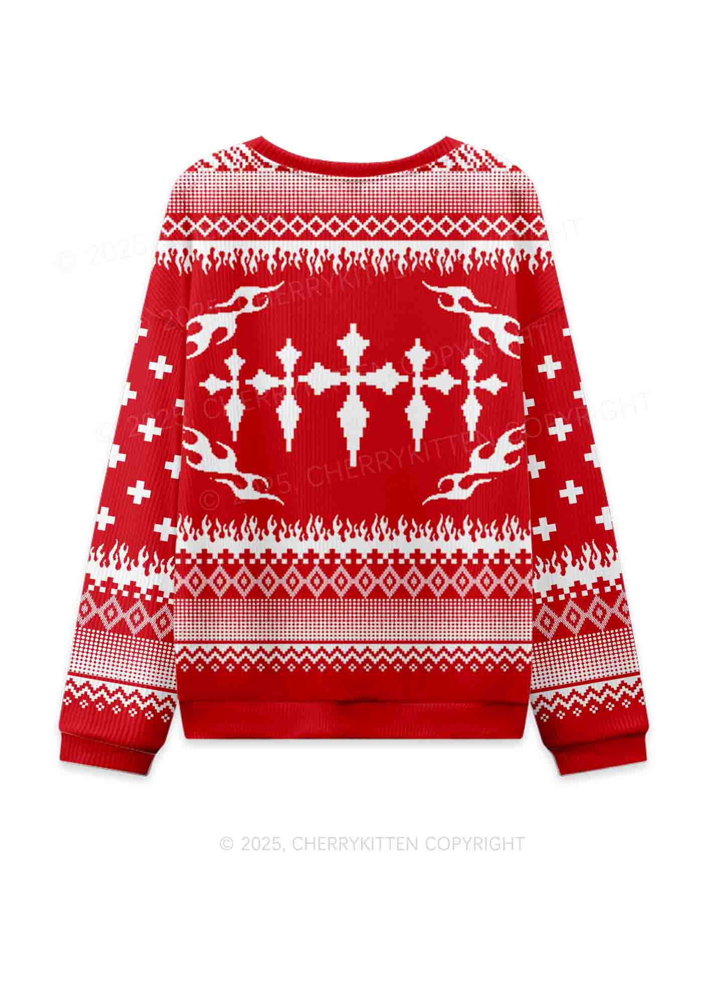 Punk Cxxt Y2K Knit Sweatshirt Cherrykitten