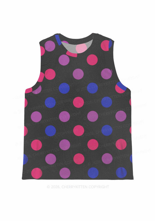 Bisexual Dots On Black Pride Y2K Mesh Muscle Tank Cherrykitten