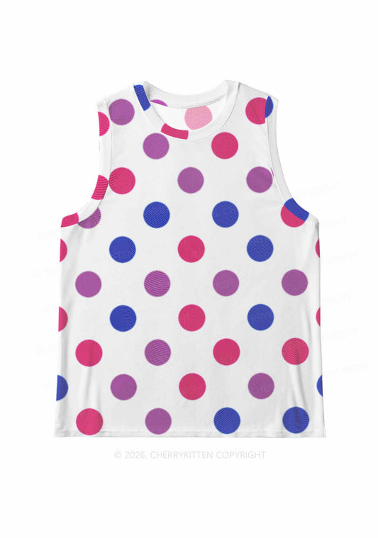 Bisexual Dots On White Pride Y2K Mesh Muscle Tank Cherrykitten
