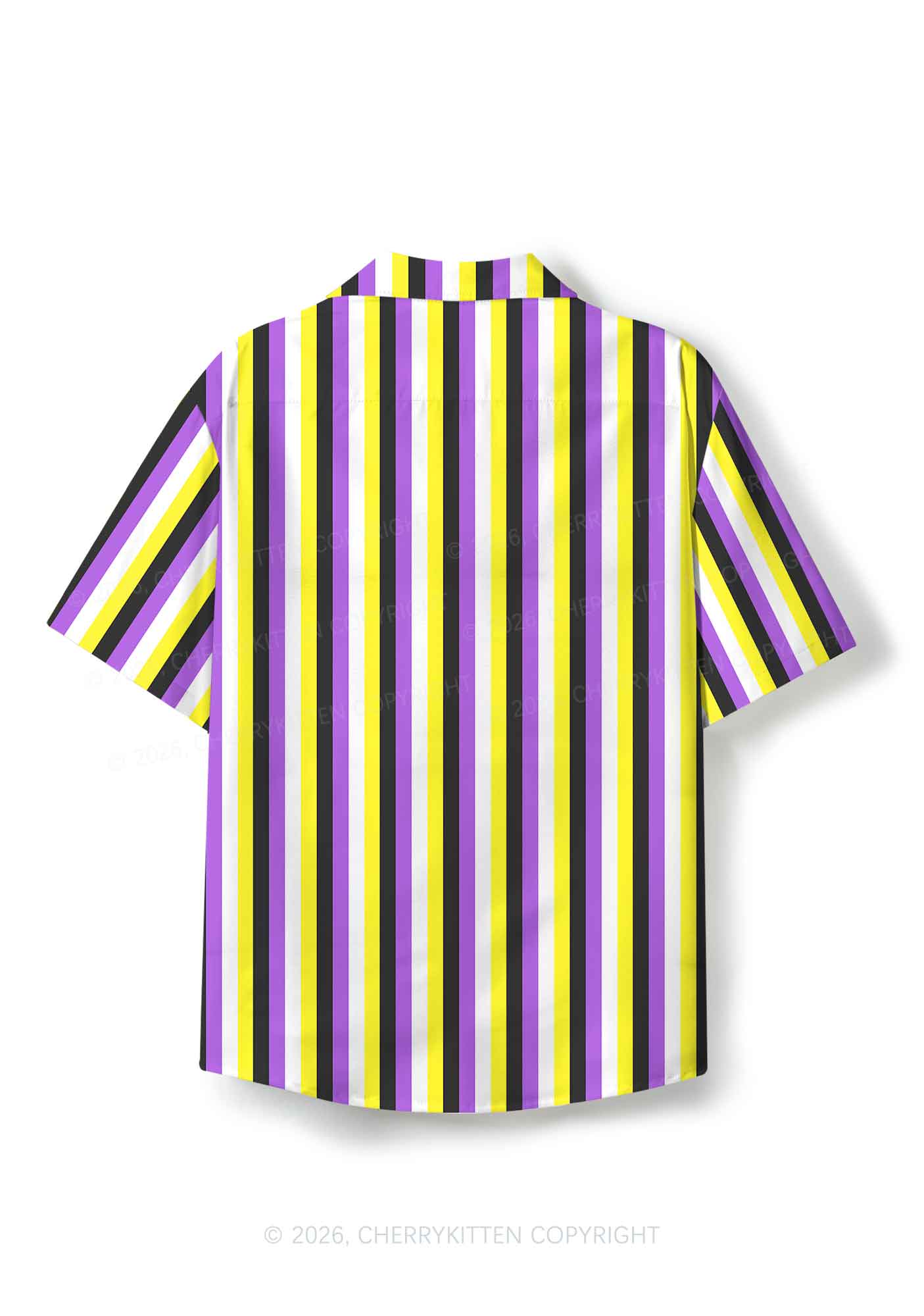 Nonbinary Flag Pride Y2K Print Hawaiian Shirt Cherrykitten