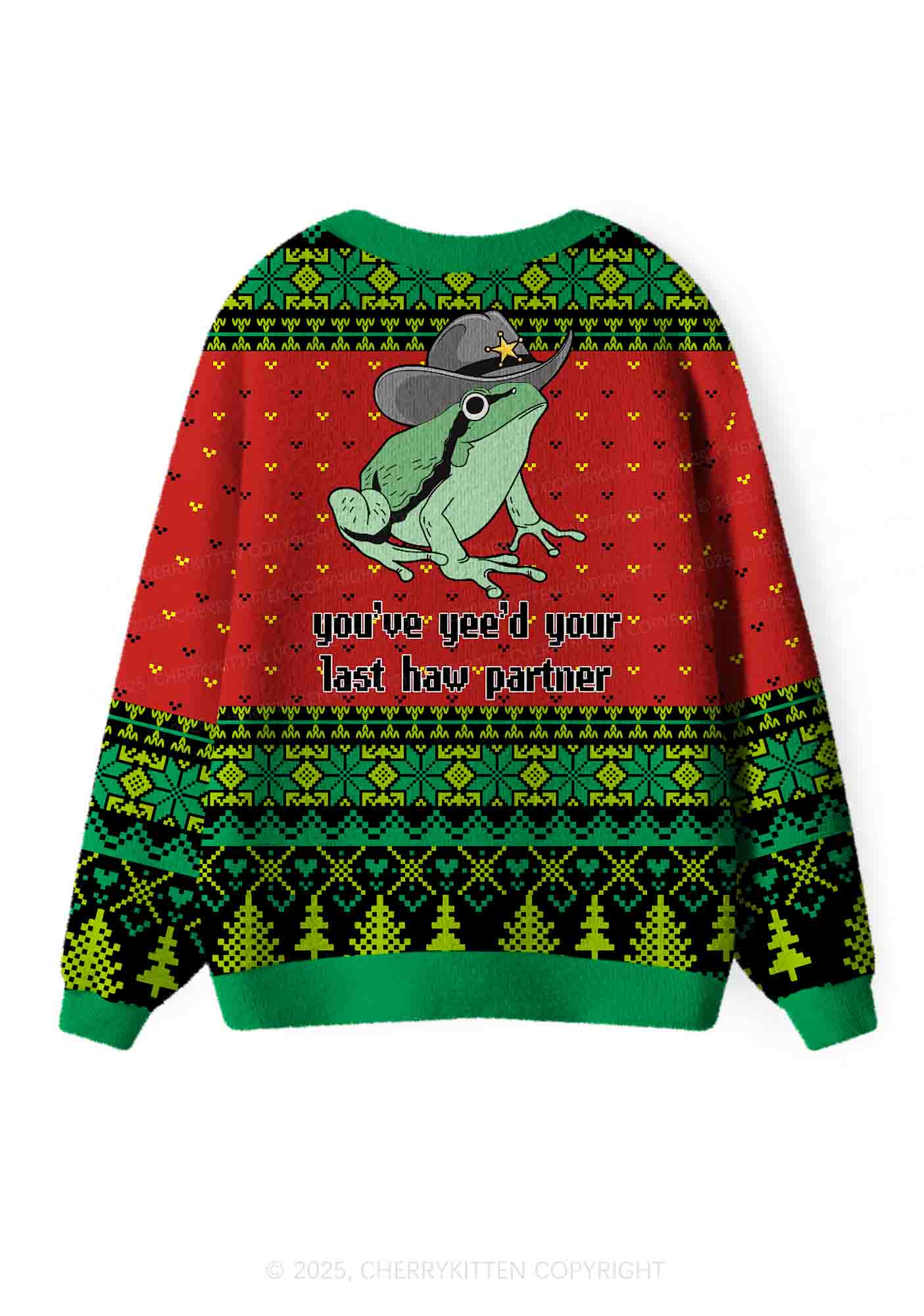 You've Yee'd Your Last Haw Partner Y2K Christmas Cardigan Knit Sweatshirt Cherrykitten