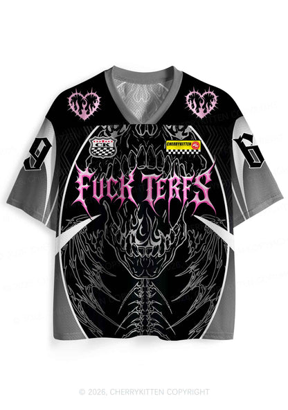 Fxxk Terfs Gothic Skull Pride Y2K Sport Jersey Shirts Cherrykitten