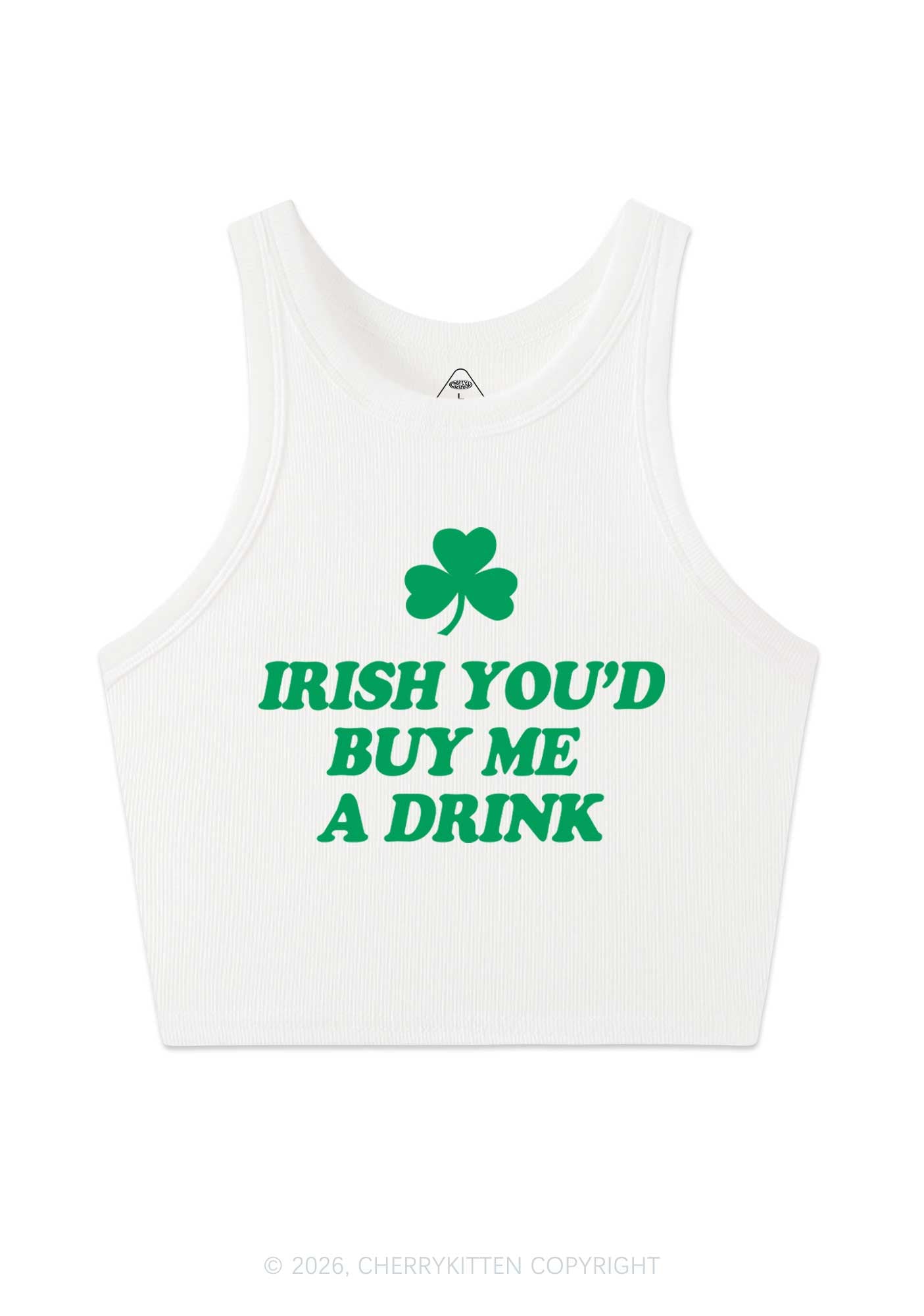 Irish Youd Buy Me A Drink St Patricks Y2K Crop Tank Top Cherrykitten