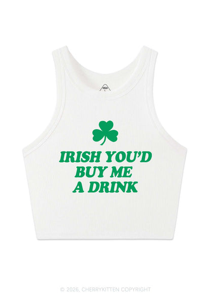 Irish Youd Buy Me A Drink St Patricks Y2K Crop Tank Top Cherrykitten