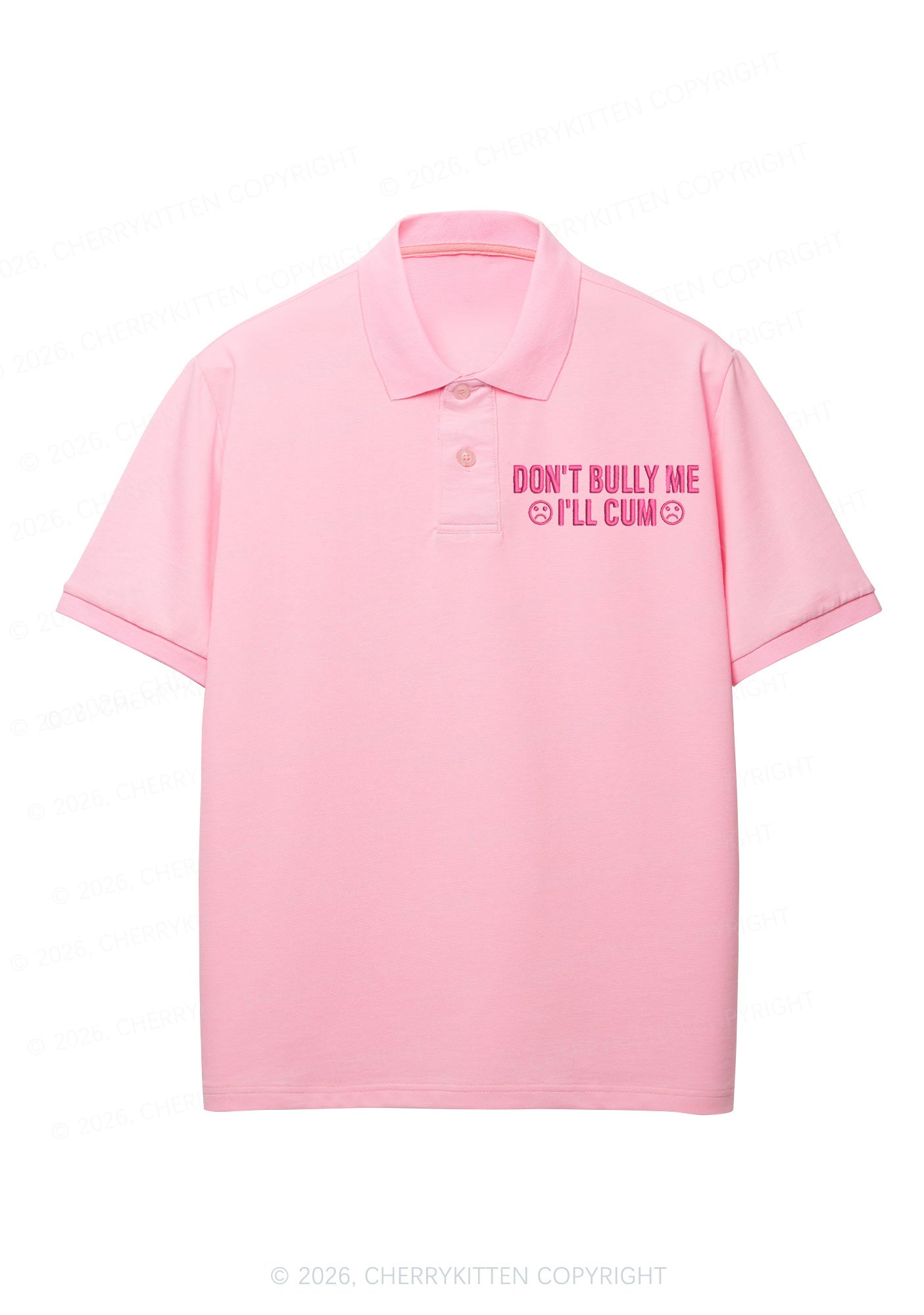 Embroidered Dont Bully Me Y2K Polo Shirts Cherrykitten