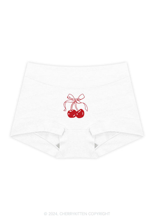 Bow Cherry Y2K Mid Rise Waist Boyshort Cherrykitten